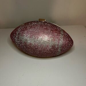 Pink Rhinestone Football bag